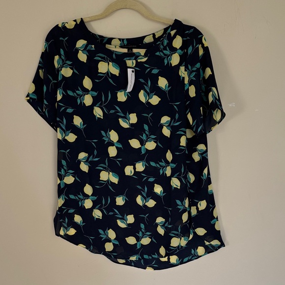 Banana Republic Factory Tops - New Banana Republic Factory Navy Lemon Print Blouse